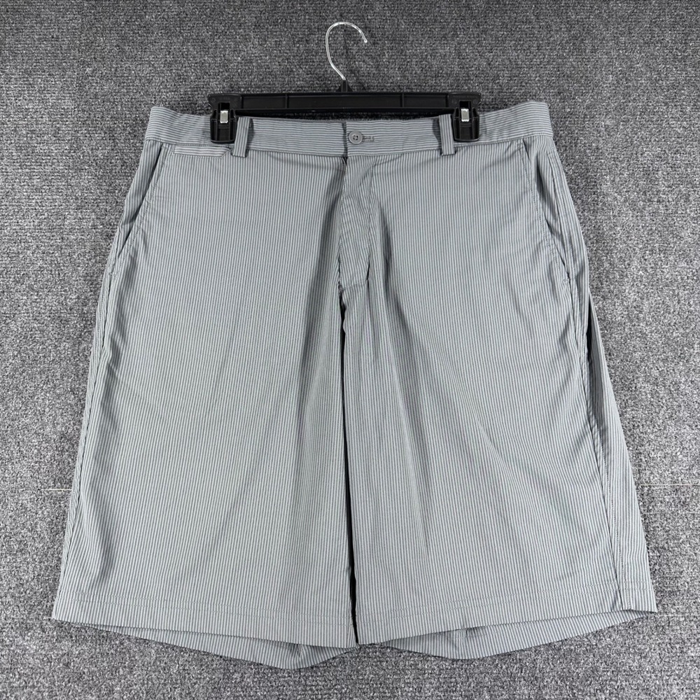 Nike Golf Shorts Mens 34 Grey Striped Dri-FIT Tour Performance (639802 021)